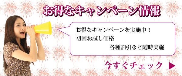 お得なキャンペーン情報　今すぐチェック